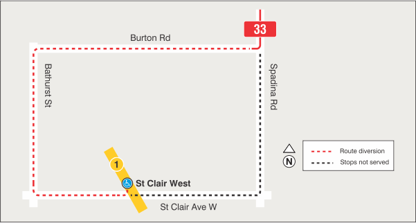 Map of route diversion