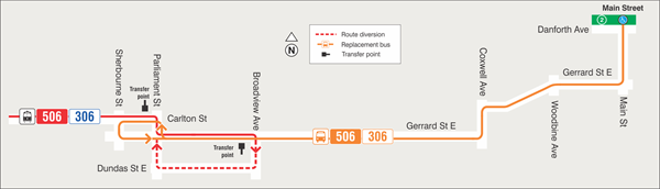 Map of route diversion