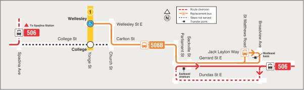 Map of route diversion