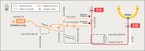 Map of route diversion