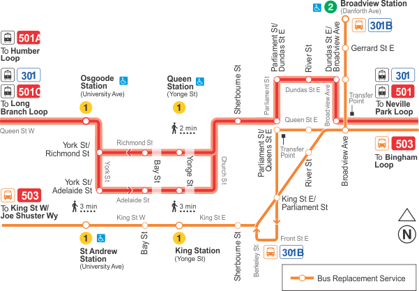 Map of route diversion
