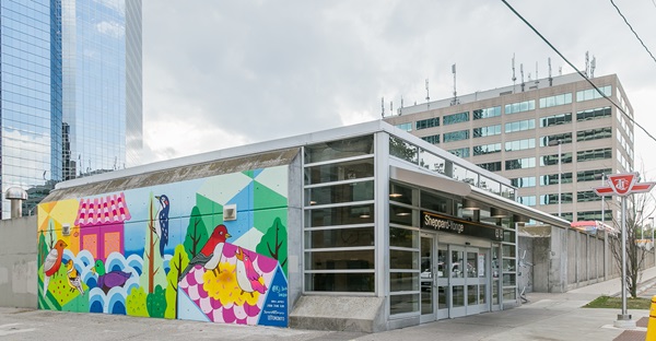 Mural on the side of Sheppard-Yonge station.