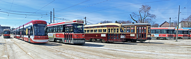 Four generations of streetcars.