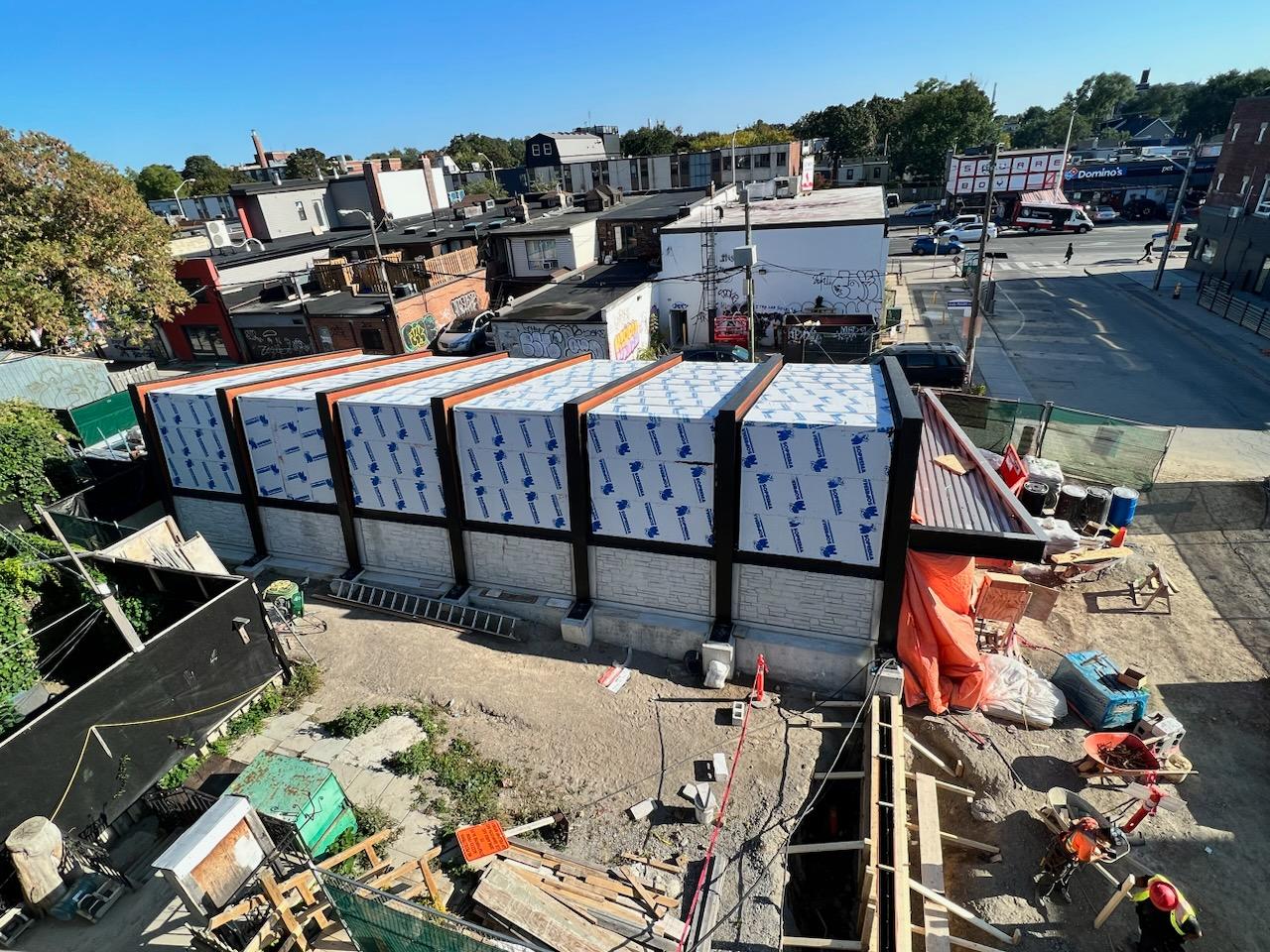 Second exit / entrance building progress. Building still under construction but has a structure.