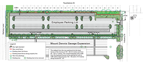 Rendering of the mt dennis employee parking lot