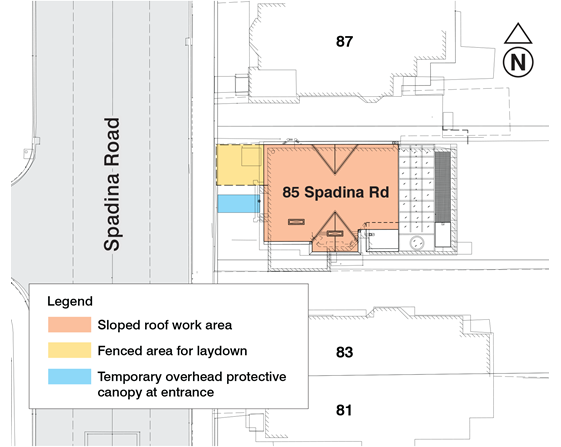 Graphic image illustrating the construction-related area 