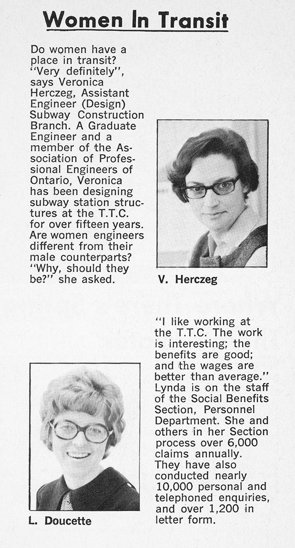 City of Toronto Archives/TTC Fonds 16, Series 2166, File 78, Item 7. The Coupler, April 1972 Veronica Herczeg