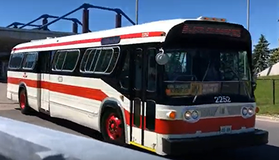 GM New Look bus on driveway