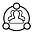 Pictogram of 3 people's heads and shoulders