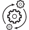 Pictogram of gears spinning
