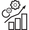 Gears and a financial graph 