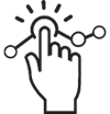 Pictogram of finger pressing a button