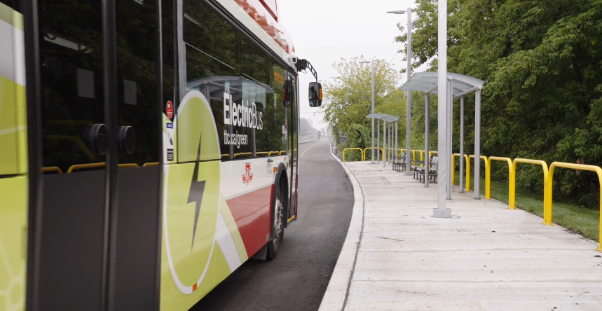 Bus at stop
