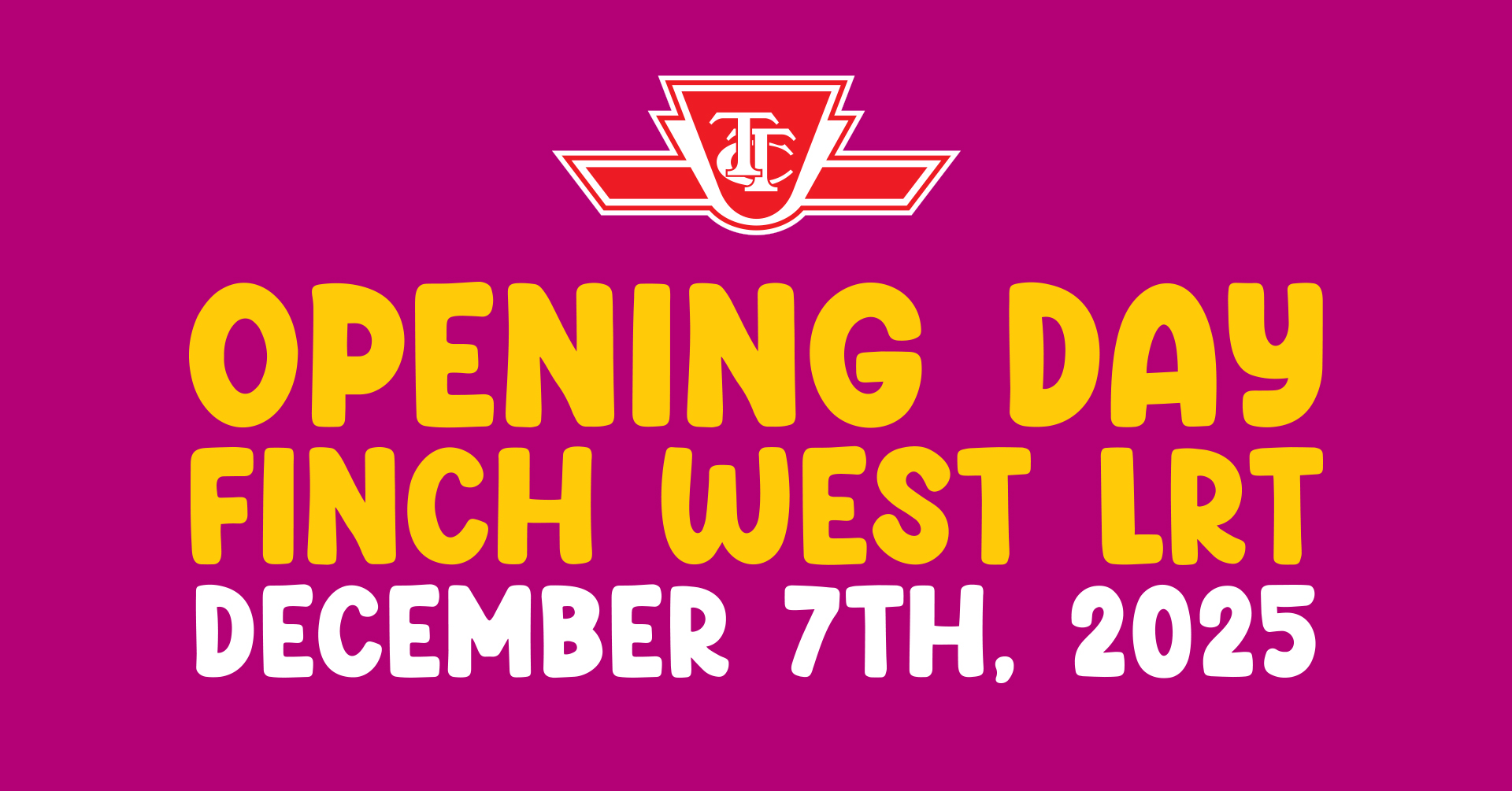Opening day Finch West LRT December 7th, 2025