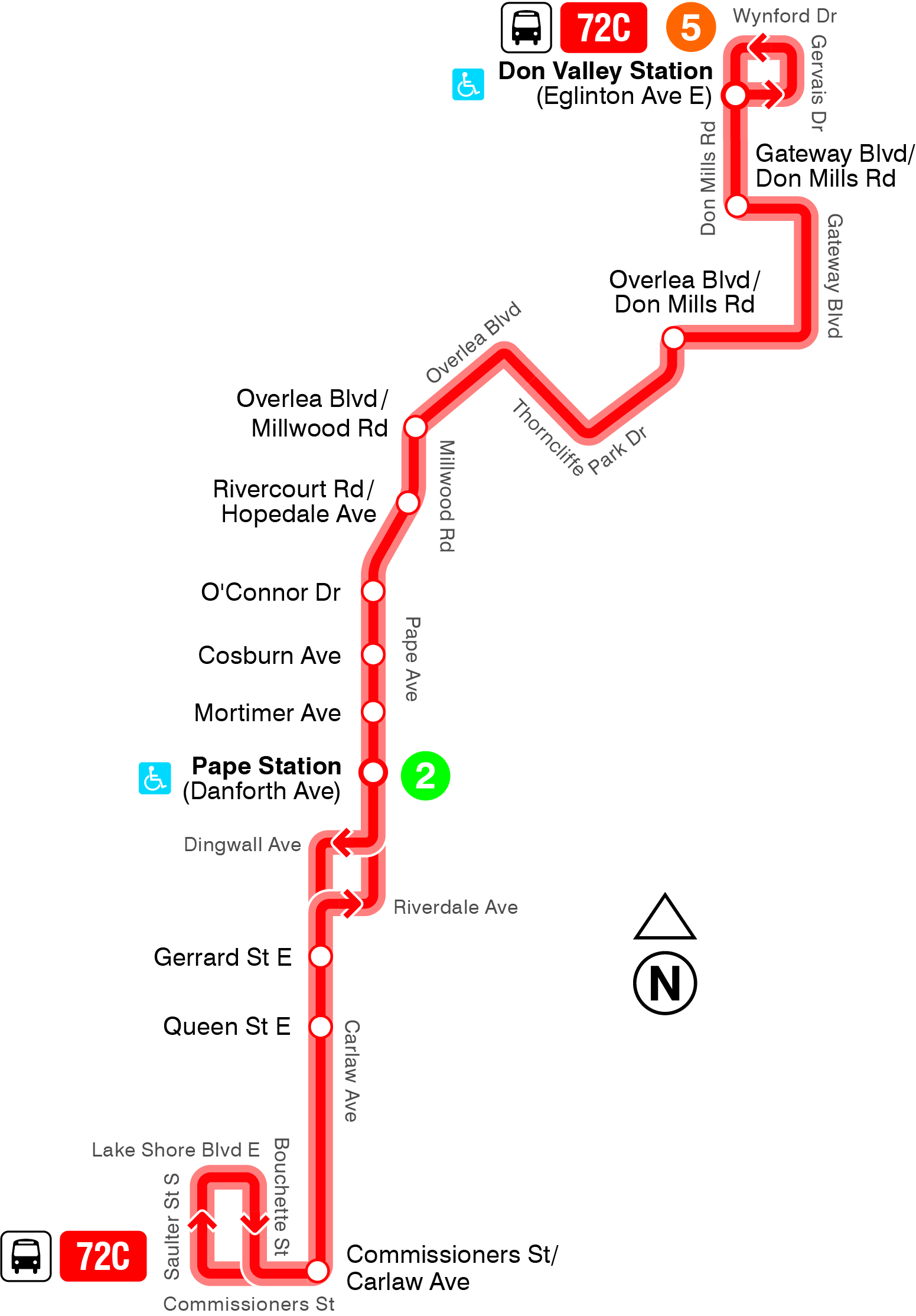 Map of route change