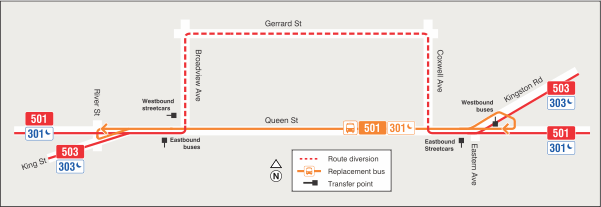 Map of route diversion