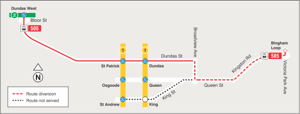 Map of route diversion