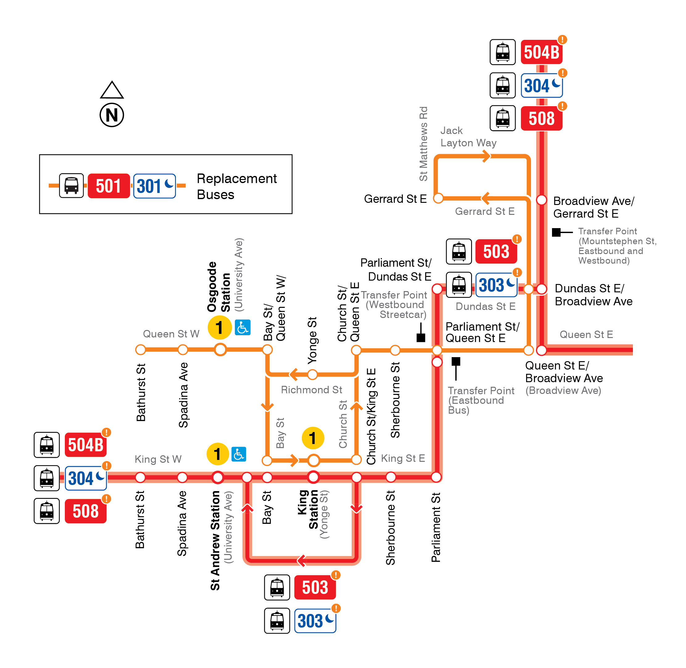 Map of route diversion