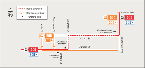 Map of route diversion