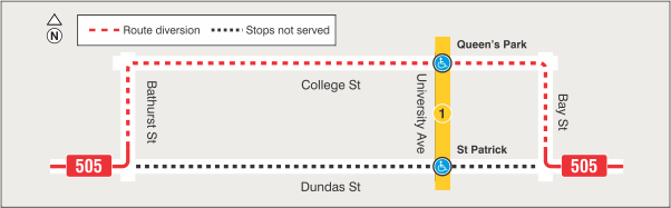 Map of route diversion