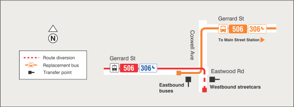 Map of route diversion
