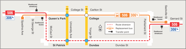 Map of route diversion