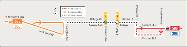 Map of route diversion
