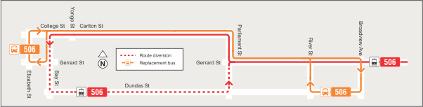 Map of route diversion