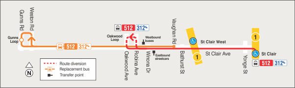 Map of route diversion