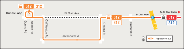 Map of route diversion