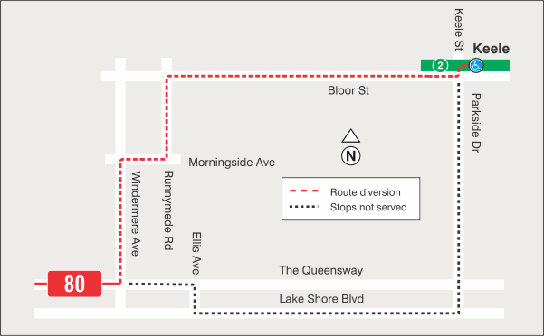 Map of route diversion