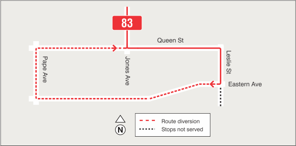 Map of route diversion