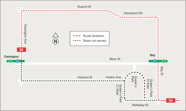 Map of route diversion