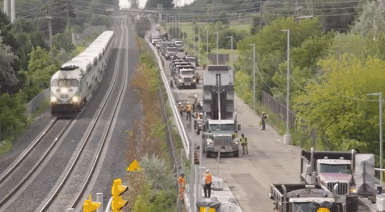 Construction crews building the Scarborough busway