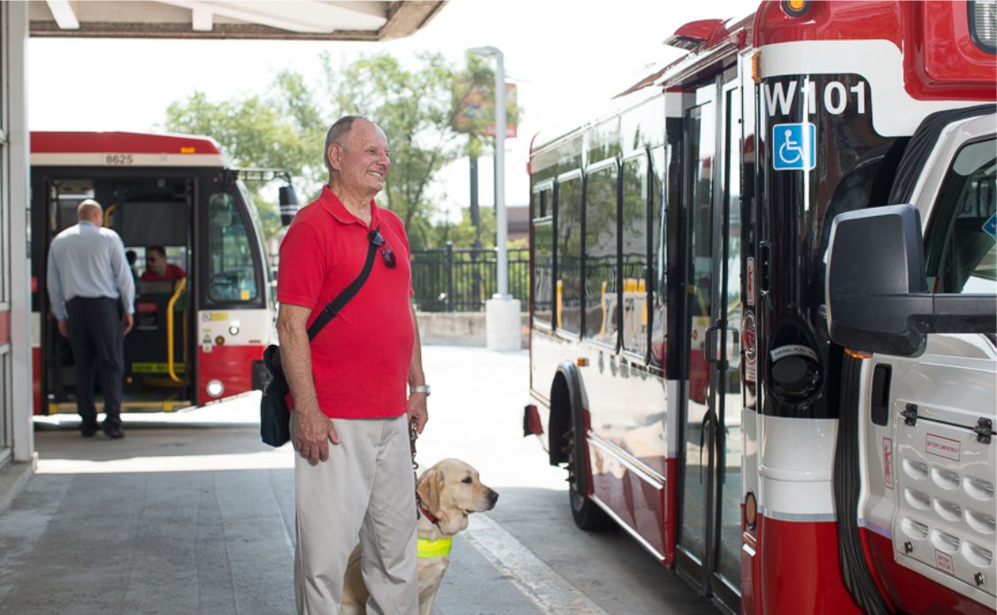 Thomas Richardson waits for a Community Bus at Coxwell Station