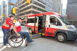 Customer boarding a Wheel-Trans vehicle