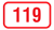 119 Lozenge with a red border and text on a white background