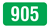 905 Lozenge with white text on a green background