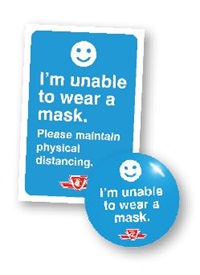 I'm unable to wear a mask flashcard