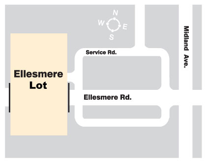 Map of Ellesmere Lot to Ellesmere Rd and Midland Avenue