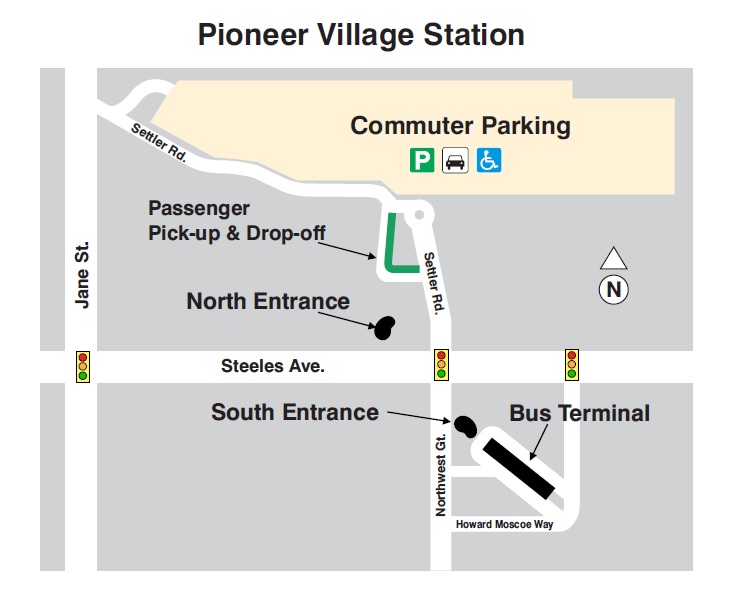 pioneer village station parking lot