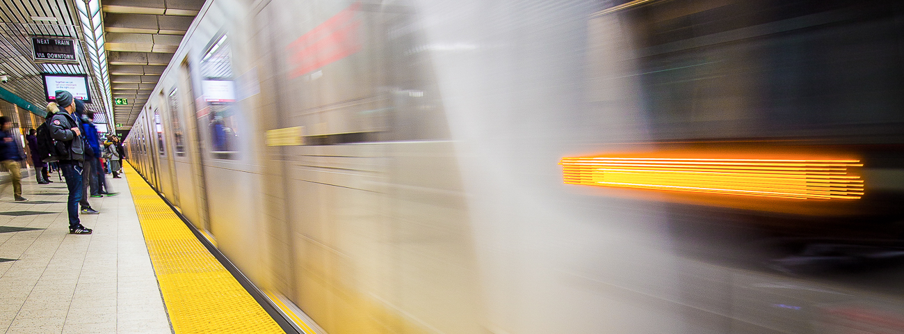 Blurred image of a subway train